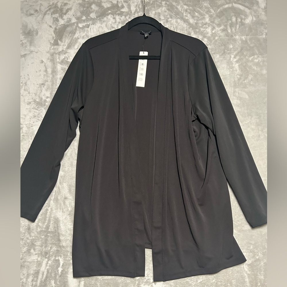 NWT Talbots Knit Jersey Cardigan Women’s 2XP Petite Black Stretch